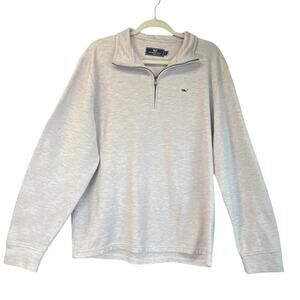 Vineyard Vines Mens L Soft Purple Saltwater Quarter-Zip Pullover Preppy Sweater